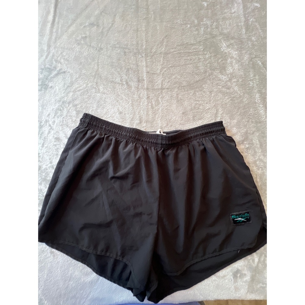 Reebok Running Shorts Womens Medium Black Vintage Made in USA Athletic Gym